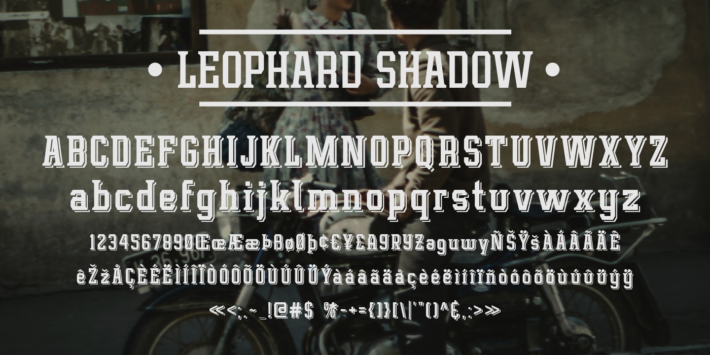 Ejemplo de fuente Leophard Shadow